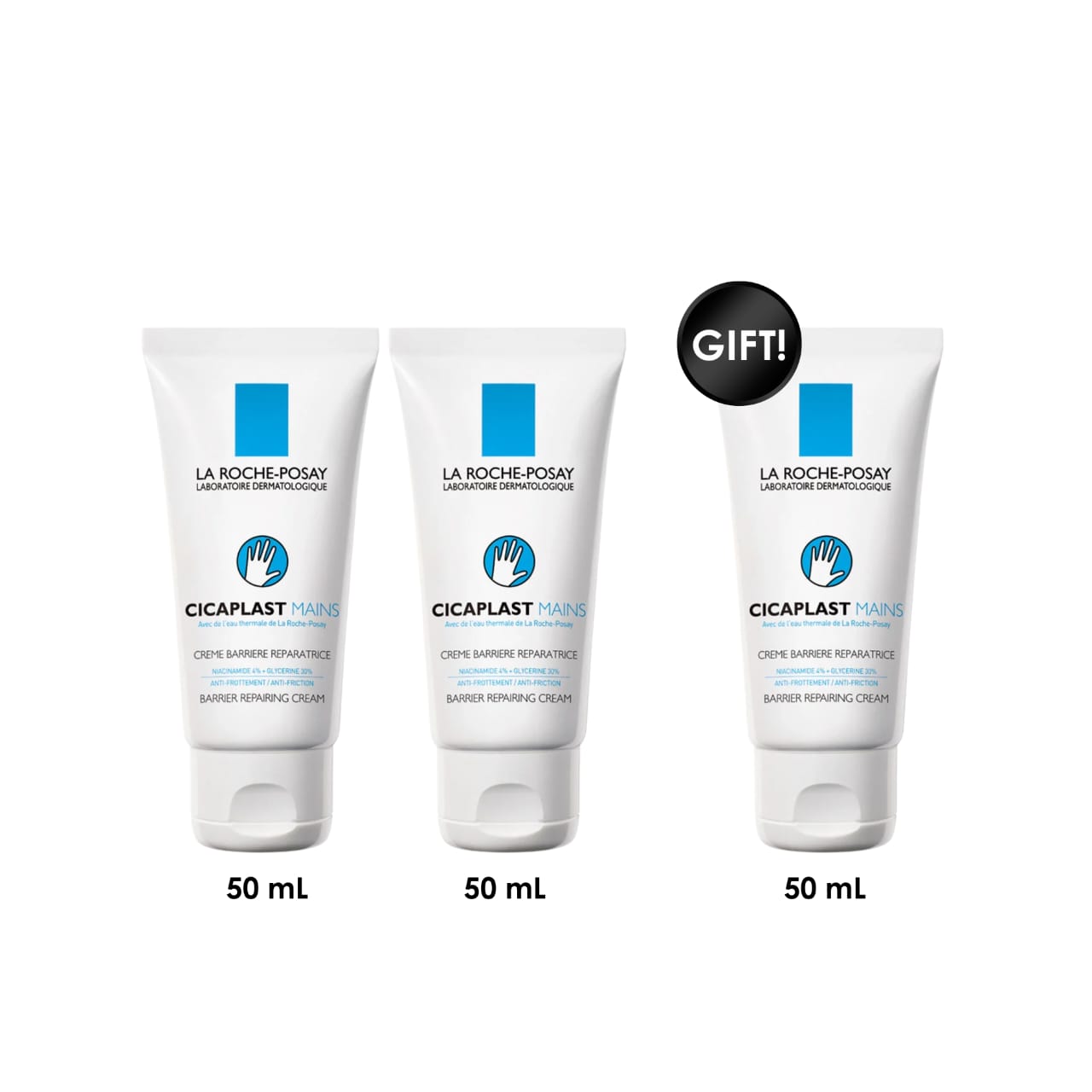 3 x Cicaplast Mains Moisturiser for Dry and Damaged Hands