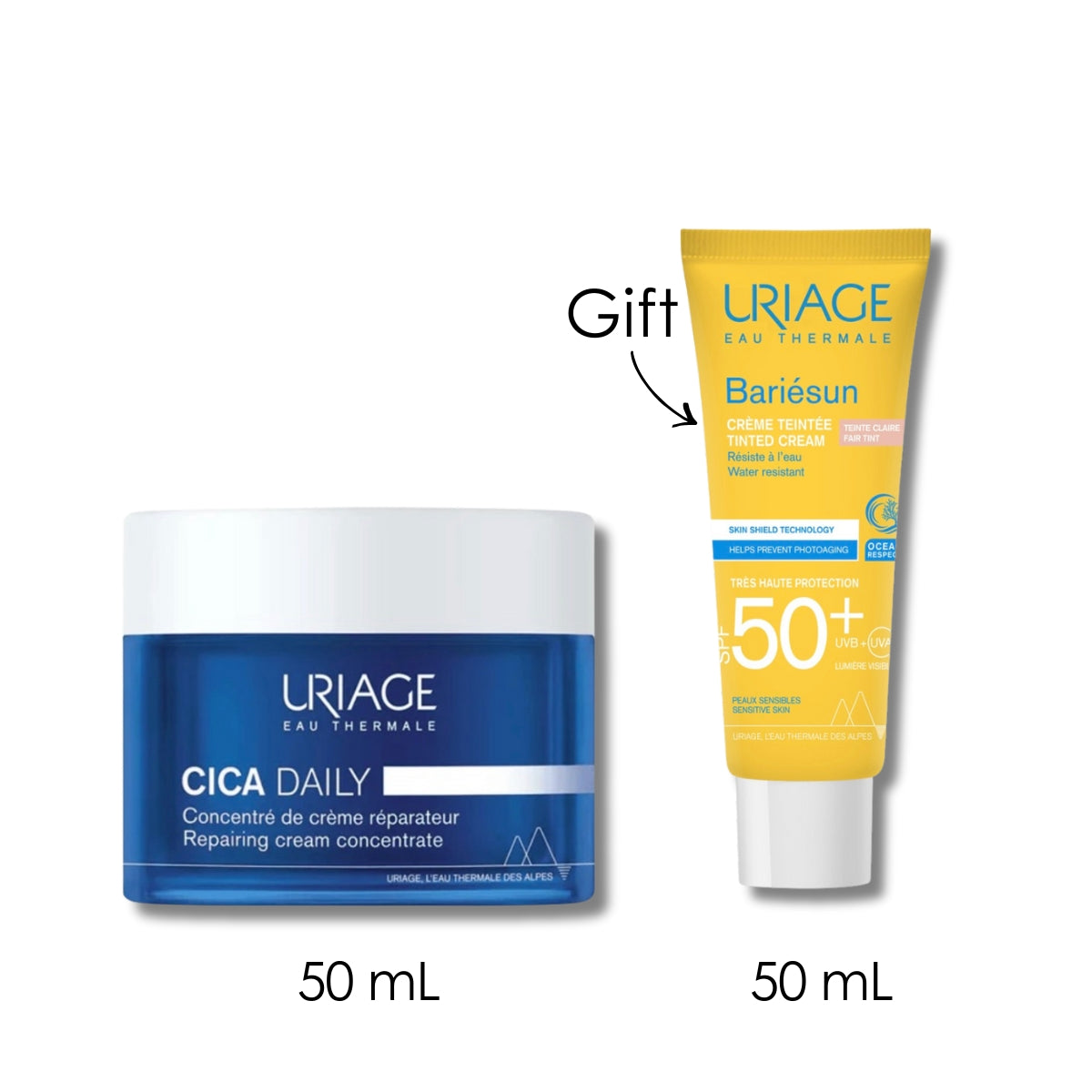 Cica Daily Repairing Cream Concentrate + Free Bariésun Tinted Fair Cream