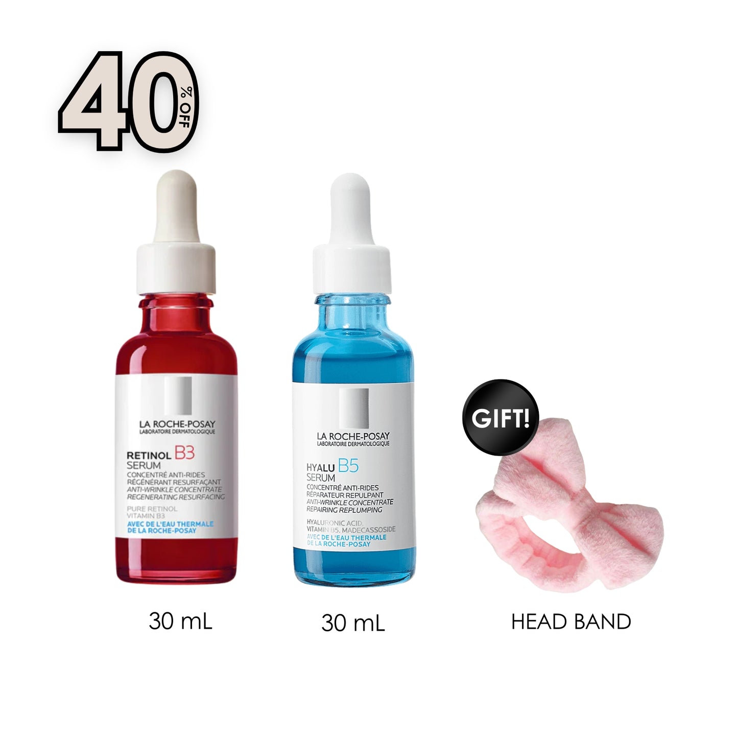 Retinol B3 Serum + Hyalu B5 Serum + Free Pink Headband
