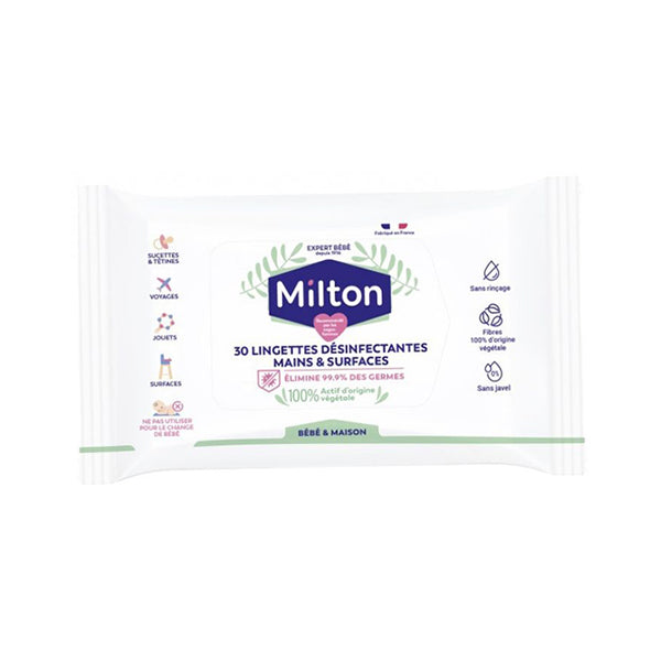 30 Lingettes Désinfectantes De Surface