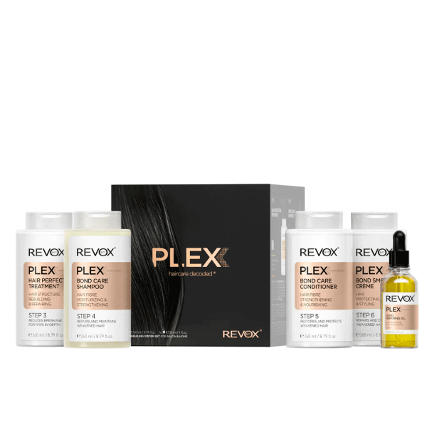 Plex Hair Rebuilding System Set for Salon & Home step 3-4-5-6 + step 7 oil
