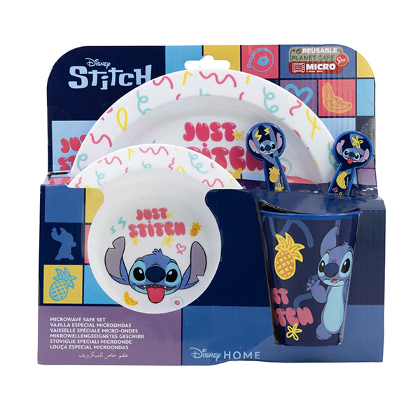 Stor 5 Pcs (Plate+Bowl+Tumbler 260 ML+Cultery) Stitch