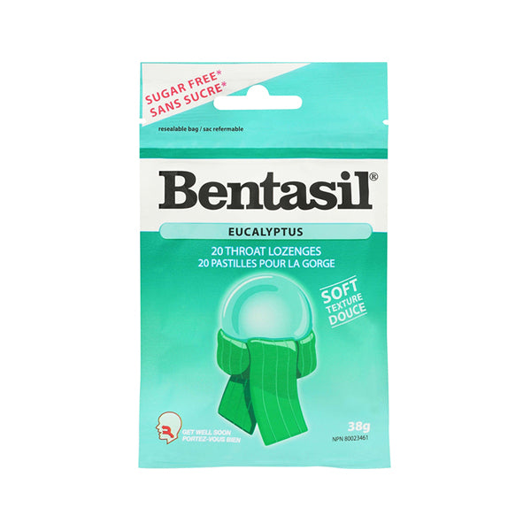 Sugar Free 20 Soft Throat Lozenges - Eucalyptus