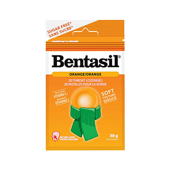 Sugar Free 20 Soft Throat Lozenges - Orange