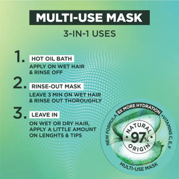 Ultra Doux Hair Food Aloe Vera & Coconut Hair Food 3in1 Mask for dehydrated hair, Boosted with Vitamins C, E & F