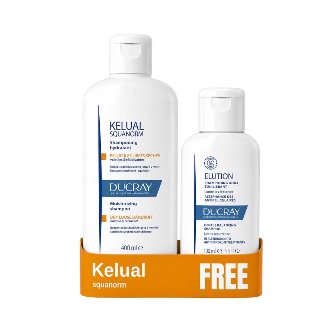 Buy Ducray Kelual Squanorm Moisturizing Shampoo Dry Loose Dandruff 400 Ml Get Free Ducray Elution Gentle Balancing Shampoo 100 Ml