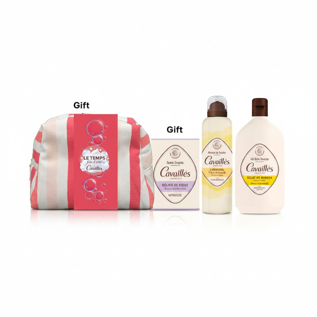 Rogé Cavaillès Gel Bain Douche Éclat De Mimosa + Mousse De Douche Fleur De Lavande Get 1 Savon Surgras Délice De Figue And Branded Pouch