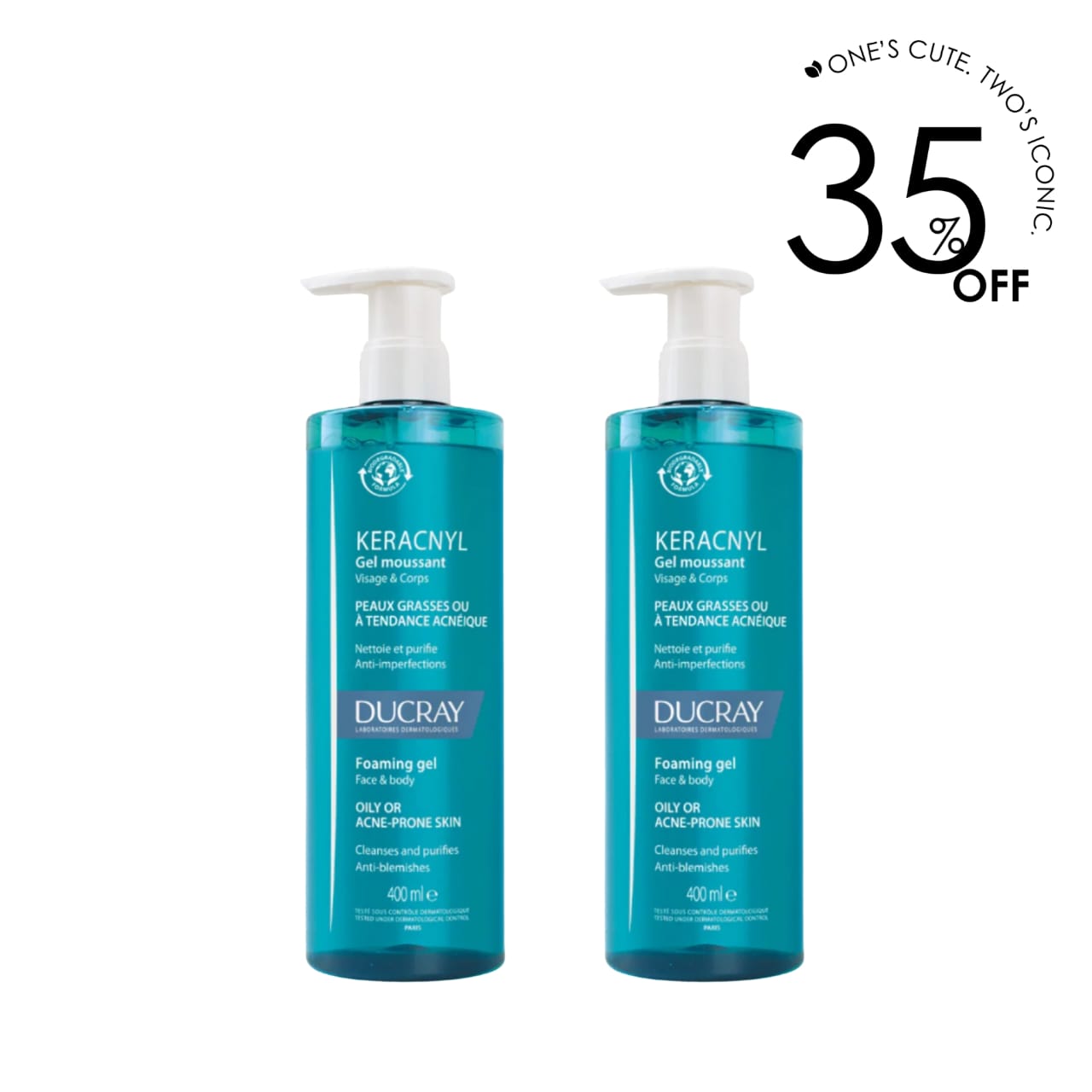 2 x Keracnyl Foaming Gel - Face and Body