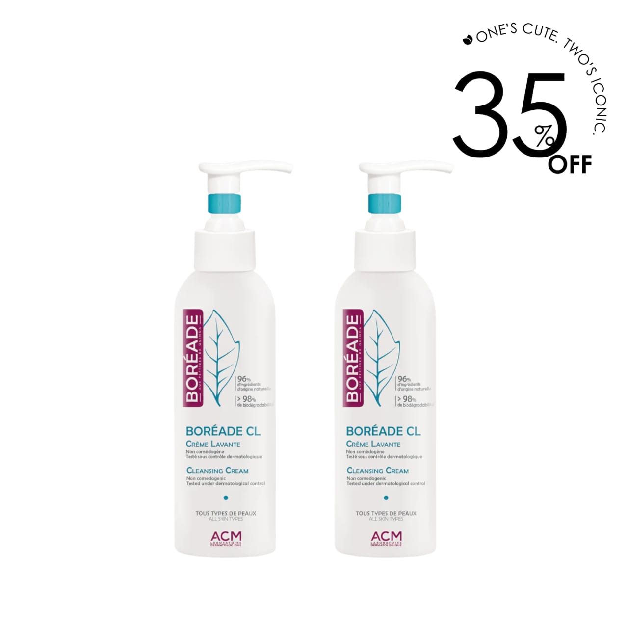 2 x Boréade CL Cleansing Cream 200 ML