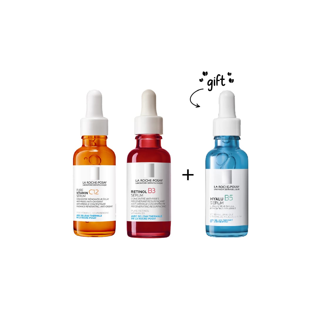 Vitamin C12 Serum + Retinol B3 Serum + Free Hyaluron B5 Serum