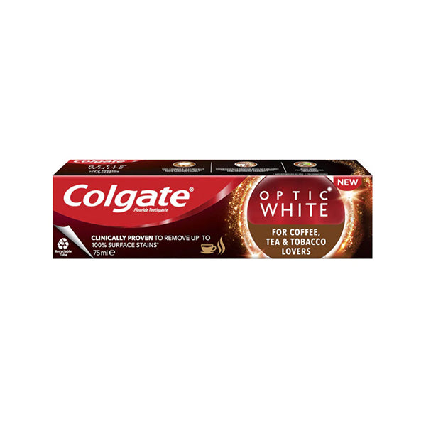 colgate optic white tea coffee and tobacco users toothpaste Optic White for Coffee, Tea and Tobacco Users Toothpaste 75 ML – Zeina Care colgate optic white tea coffee and tobacco users toothpaste Optic White for Coffee, Tea and Tobacco Users Toothpaste 75 ML – Zeina Care