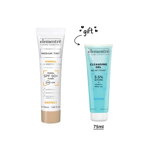 SPF 50+ Mineral Sun Protection - Medium Tint + Free Cleansing Gel