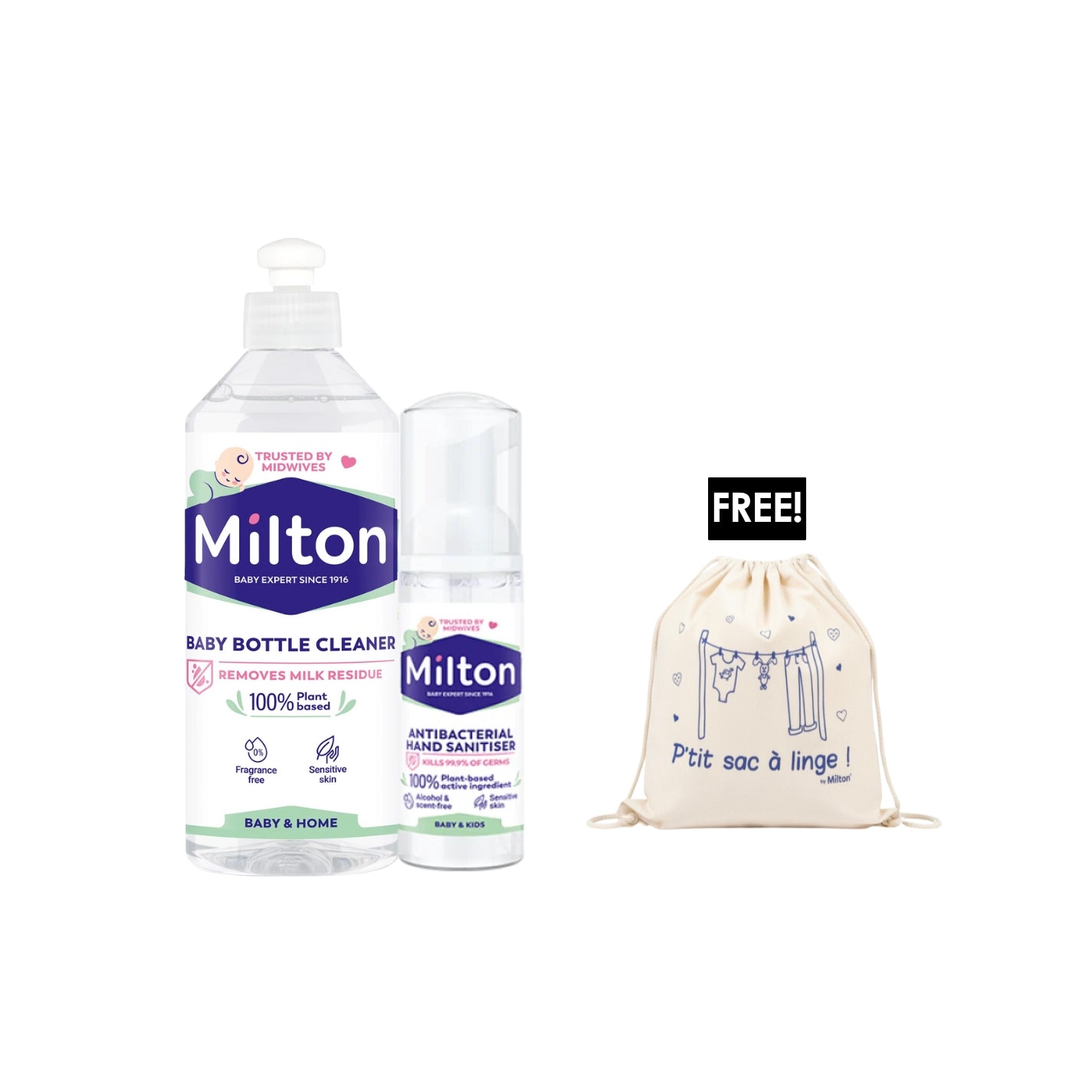 Baby Bottle Cleanser + Antibacterial Hand Sanitizing Foam + FREE Laundry Bag