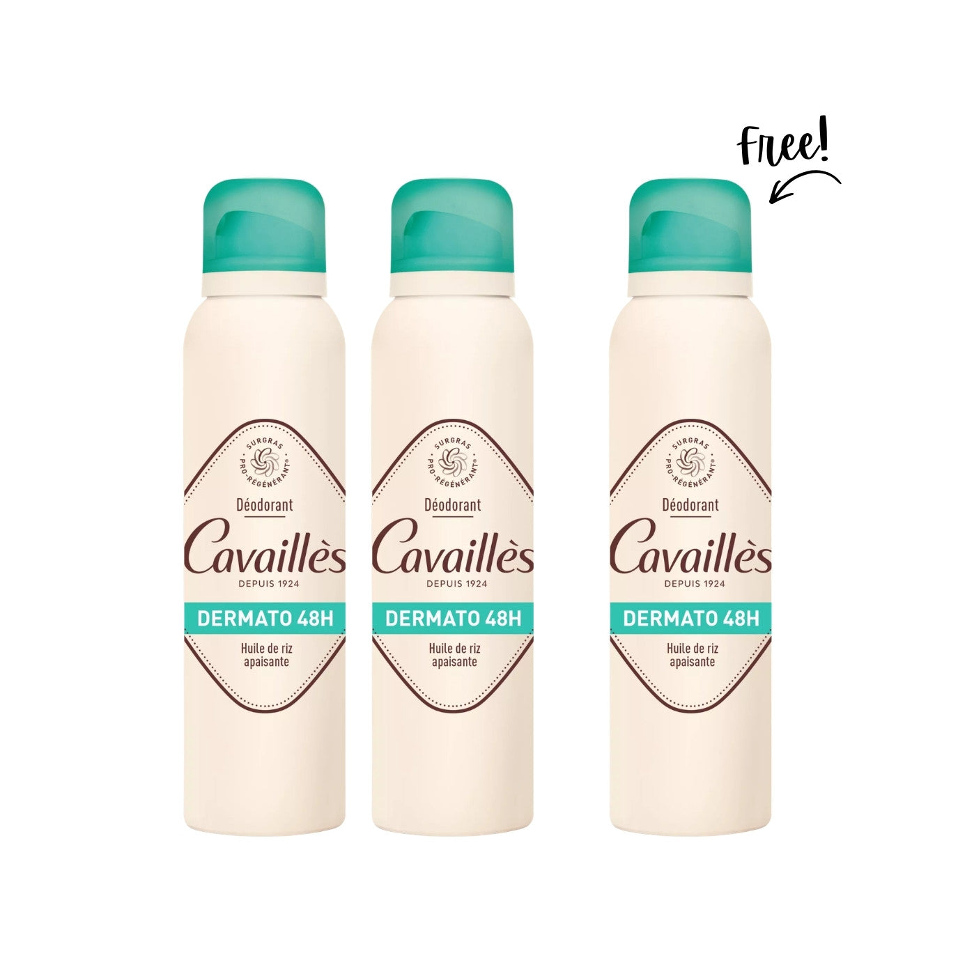 Buy 2 Dermato 48H Deodorant Aluminium Free Spray 150 ML & Get 1 Free