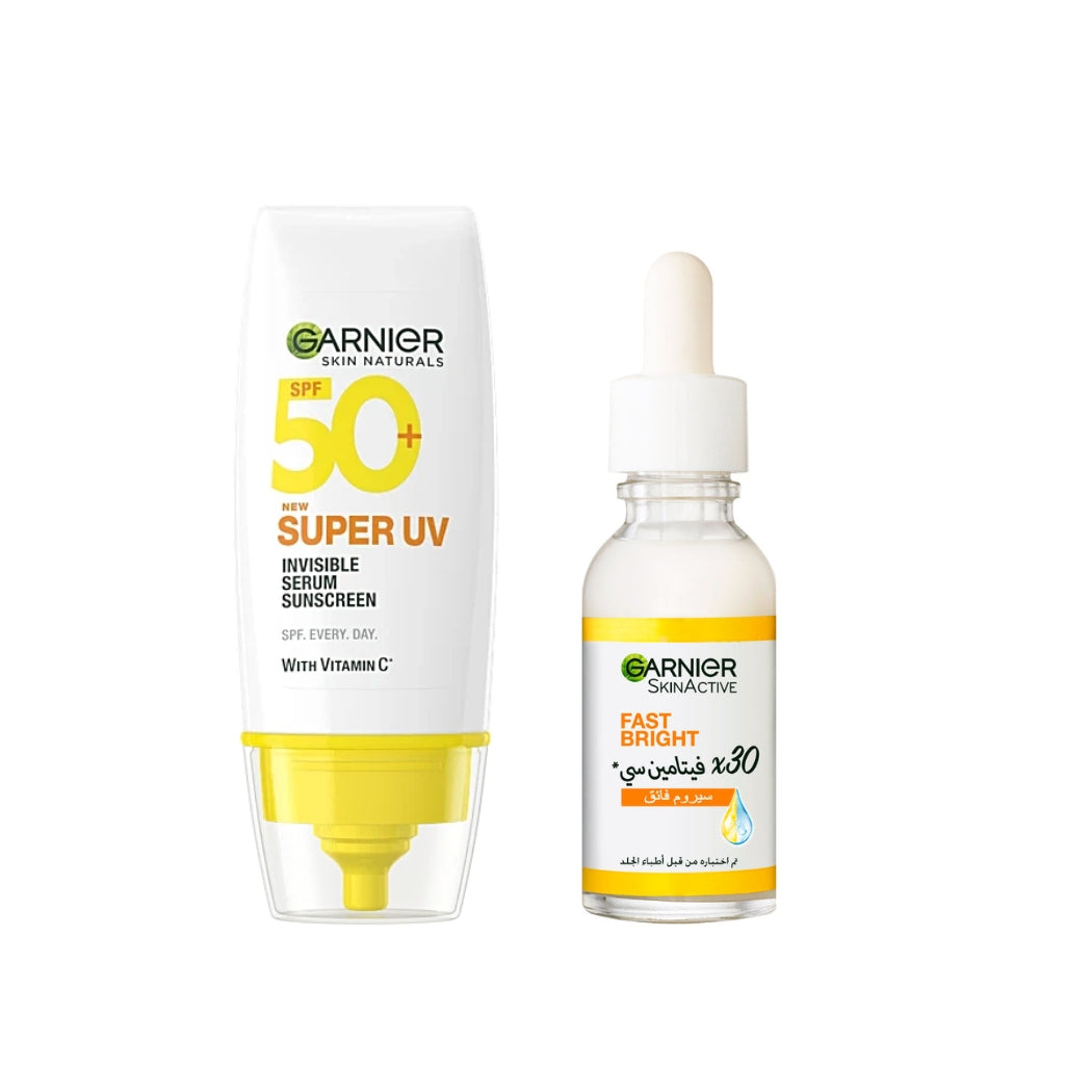 Super UV Bright Skin Duo SPF50+ Invisible Serum Vitamin C + Fast Bright Serum