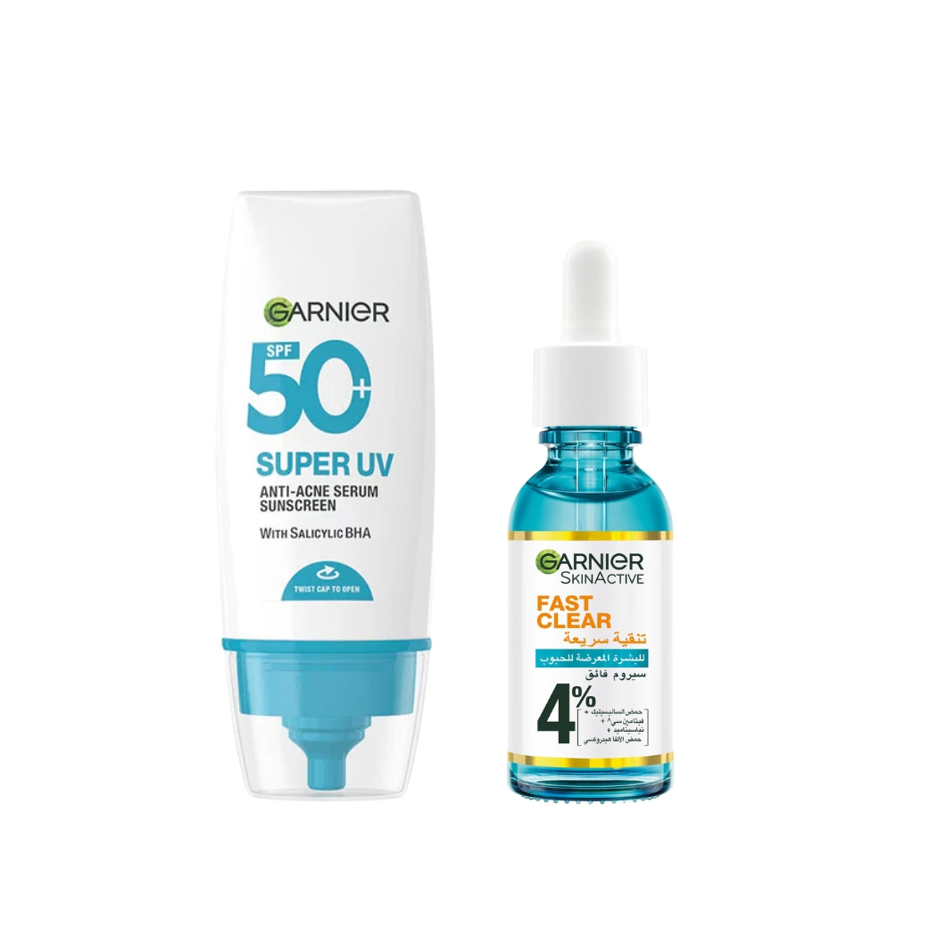Super UV Clear Skin Duo SPF50+ Anti-Acne BHA Sunscreen 30mL + Fast Clear Serum 4%30mL