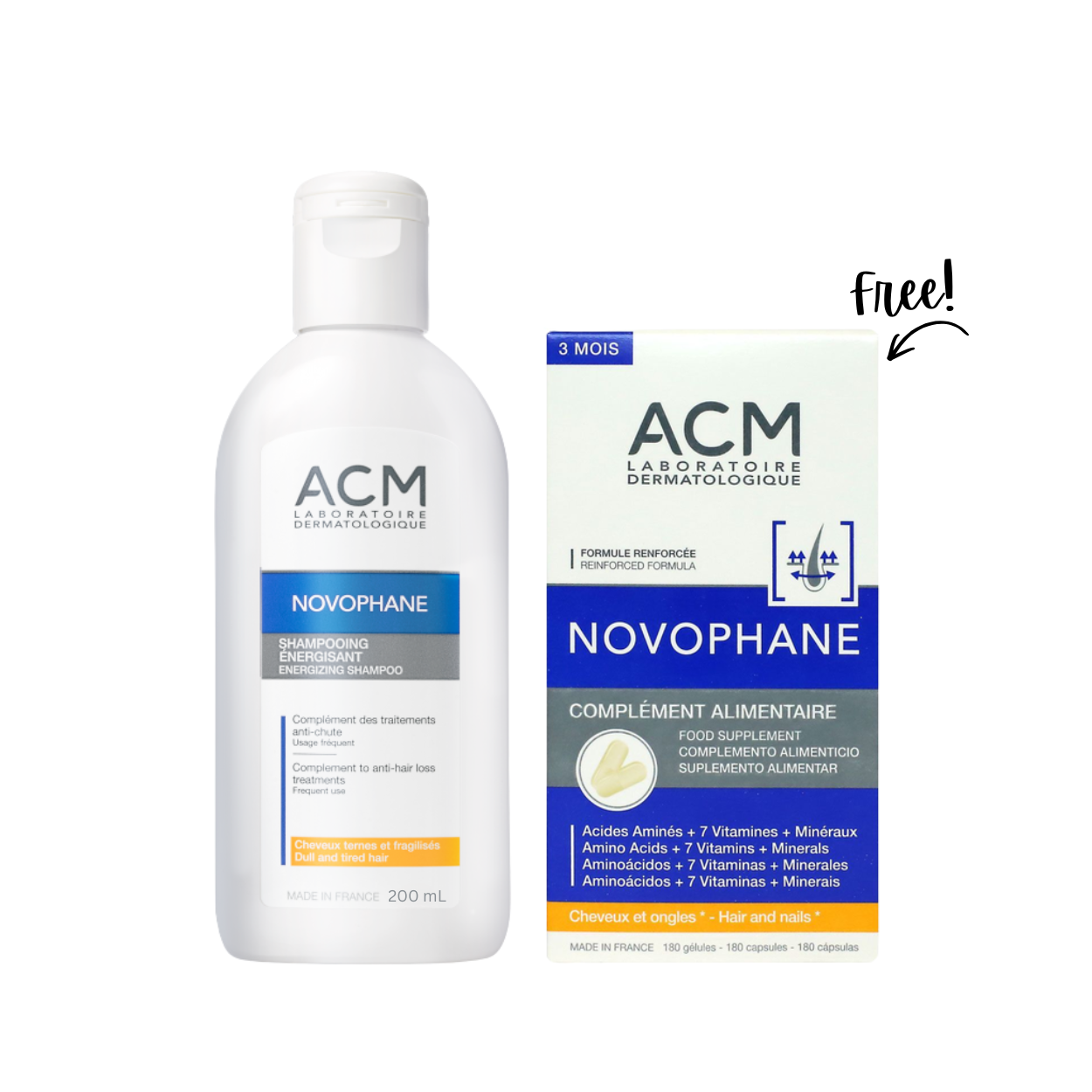 ACM Bundle Novophane Capsules + Energizing Shampoo 100 ML