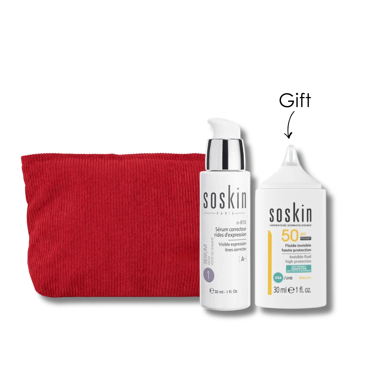 N-BTX Visible Expression Lines Corrector + Free Invisible Fluid High Protection Anti-spots & Blemishes 30ML + Free Red Bag