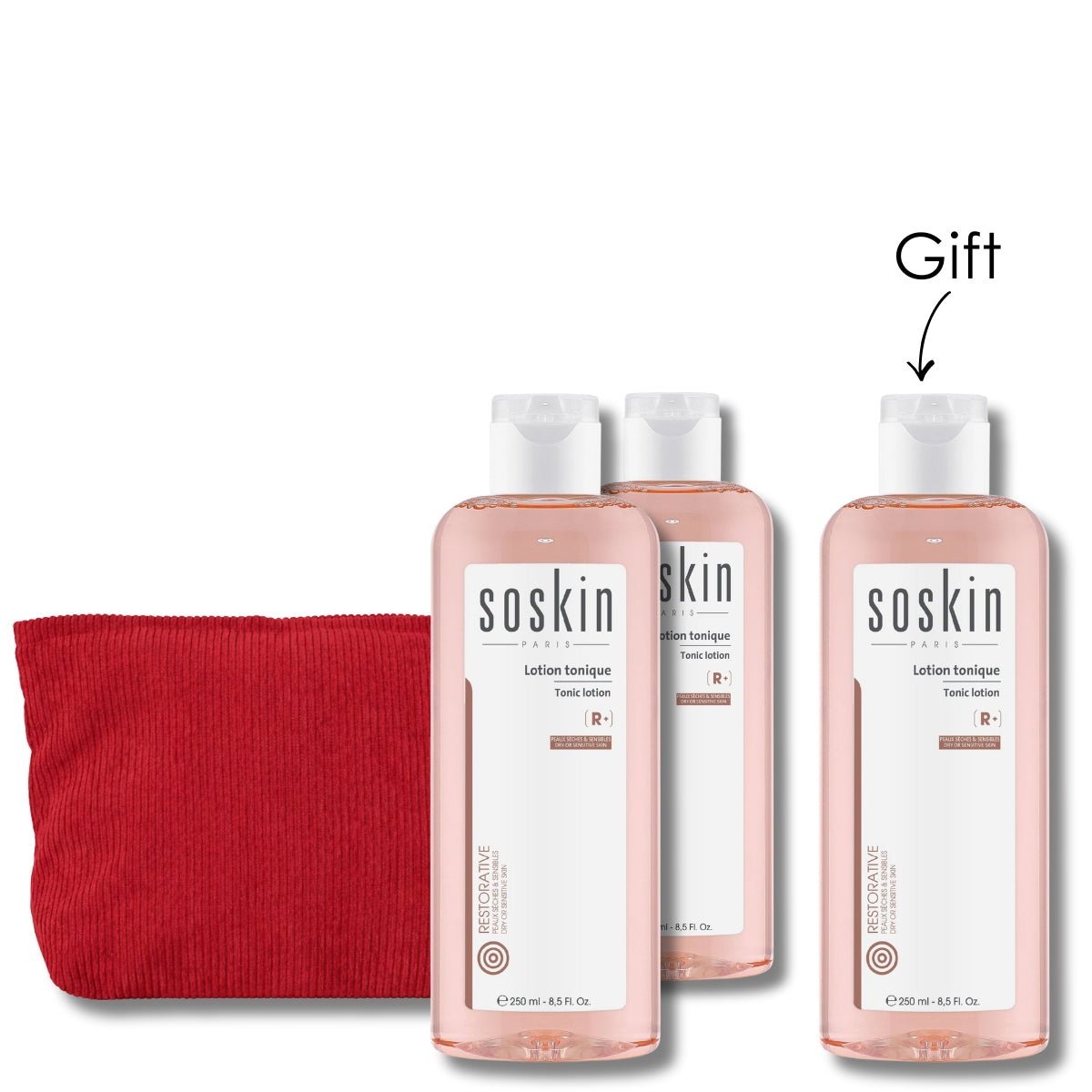2 x Tonic Lotion 250 Ml + Free Tonic Lotion 250 ml + Free Red Pouch