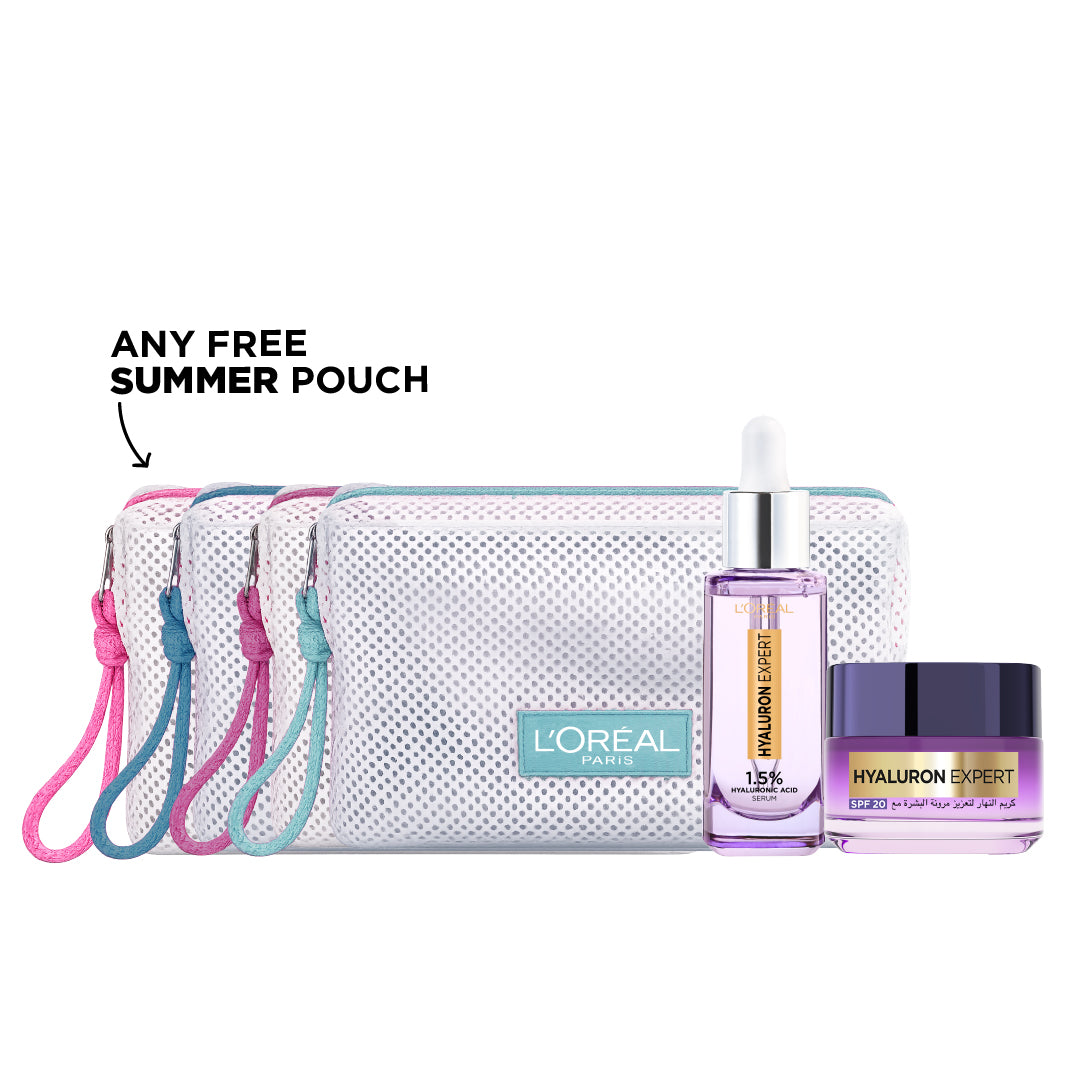 Buy Hyaluron Expert Moisturizer and Anti-Aging Plumping Serum with Hyaluronic Acid + Hyaluron Expert Moisturizer And Plumping Anti-Aging Day Cream With Hyaluronic Acid & Get Free Gift - Summer Pouch