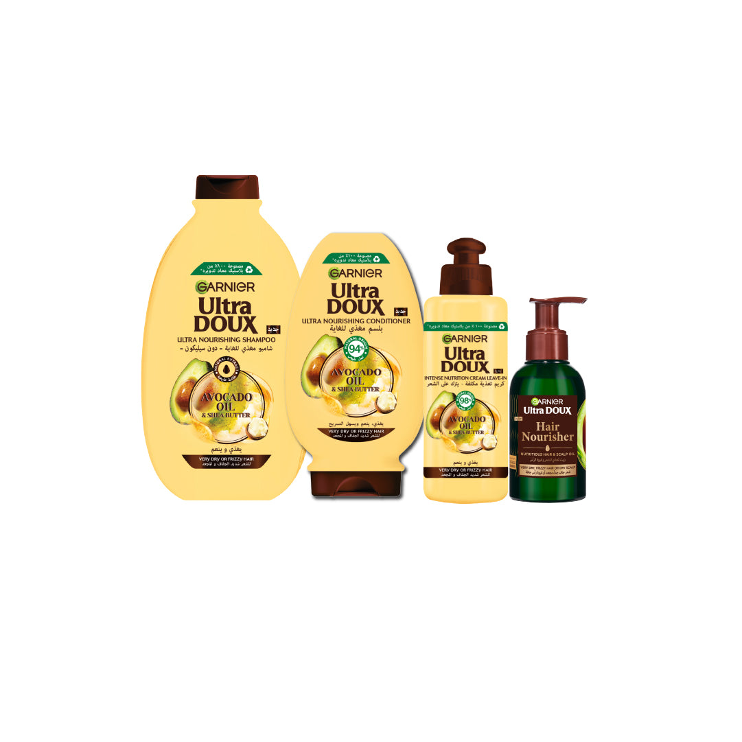 Ultra Doux Avocado & Shea Butter Shampoo + Conditioner 200 ML + Leave-In + Hair Nourisher