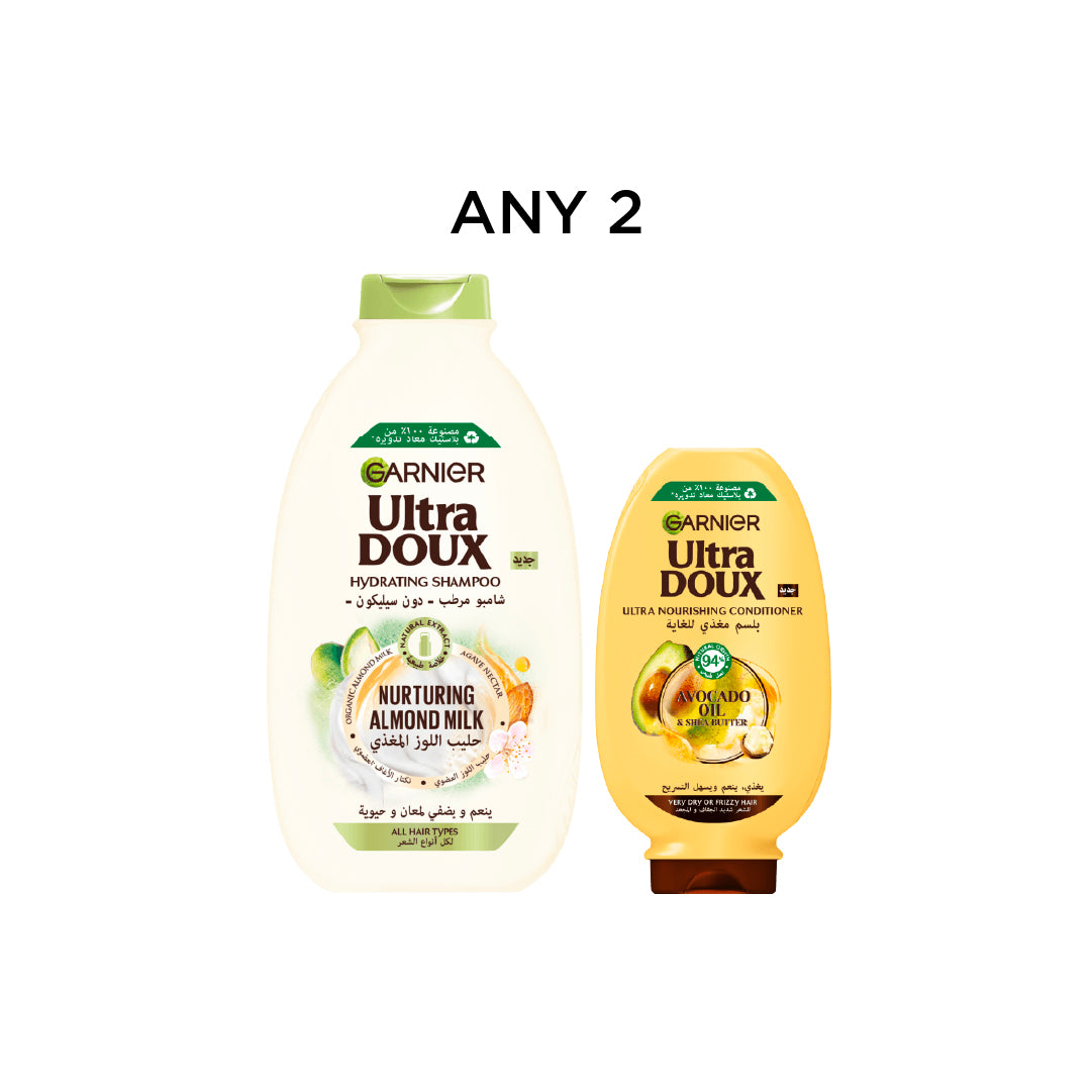 Ultra Doux Avocado & Shea Butter Conditioner 200 ML + Almond Milk & Agave Nectar Shampoo