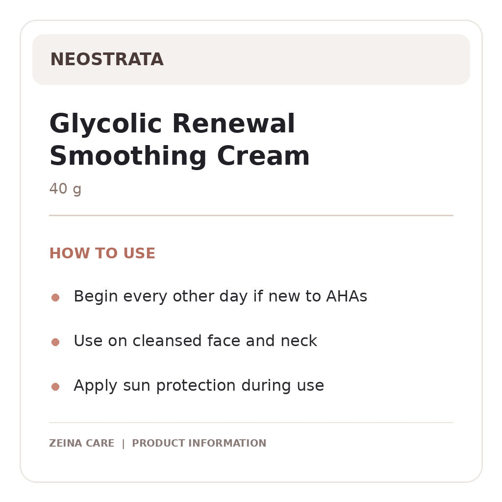 NEOSTRATA Glycolic Renewal Smoothing Cream 40g – directions