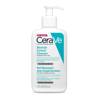 Blemish Control Cleanser Face Wash For Acne & Blemish Prone Skin with 2% Salicylic Acid, Niacinamide and Ceramides