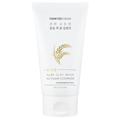 Rice Pure Clay Mask to Foam Cleanser 150 ML