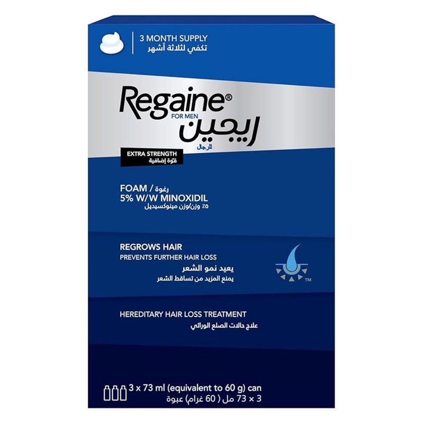 Regaine For Men Extra Strength Scalp Foam For Hair Regrowth 3X73 Ml