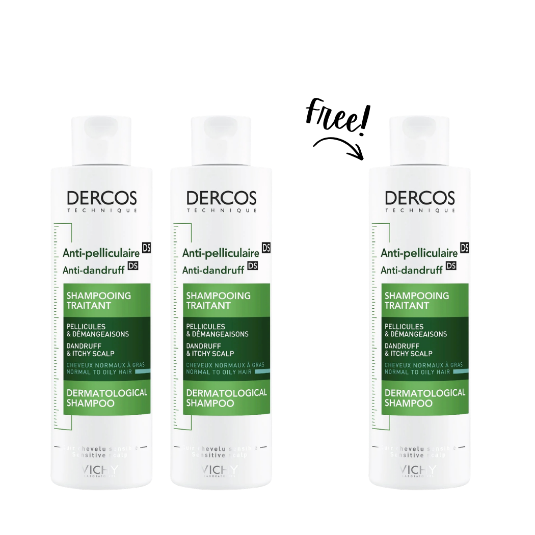 Buy 2 Get 1 - Dercos Anti-Dandruff Treatment Shampoo - Normal to Oily Hair