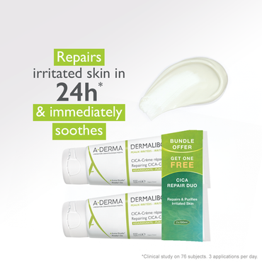 Buy One Get One A-Derma Dermalibour Cicapurfying repair cream 2x100ml