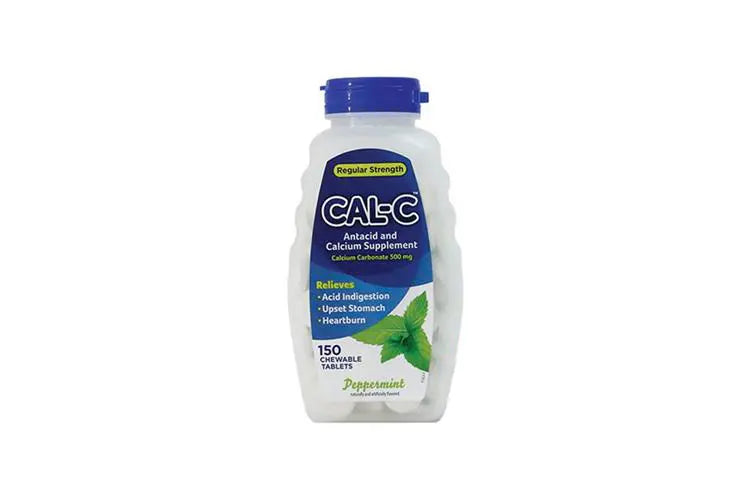 Antacid and Calcium Supplement 150 Chewable Tablets Peppermint