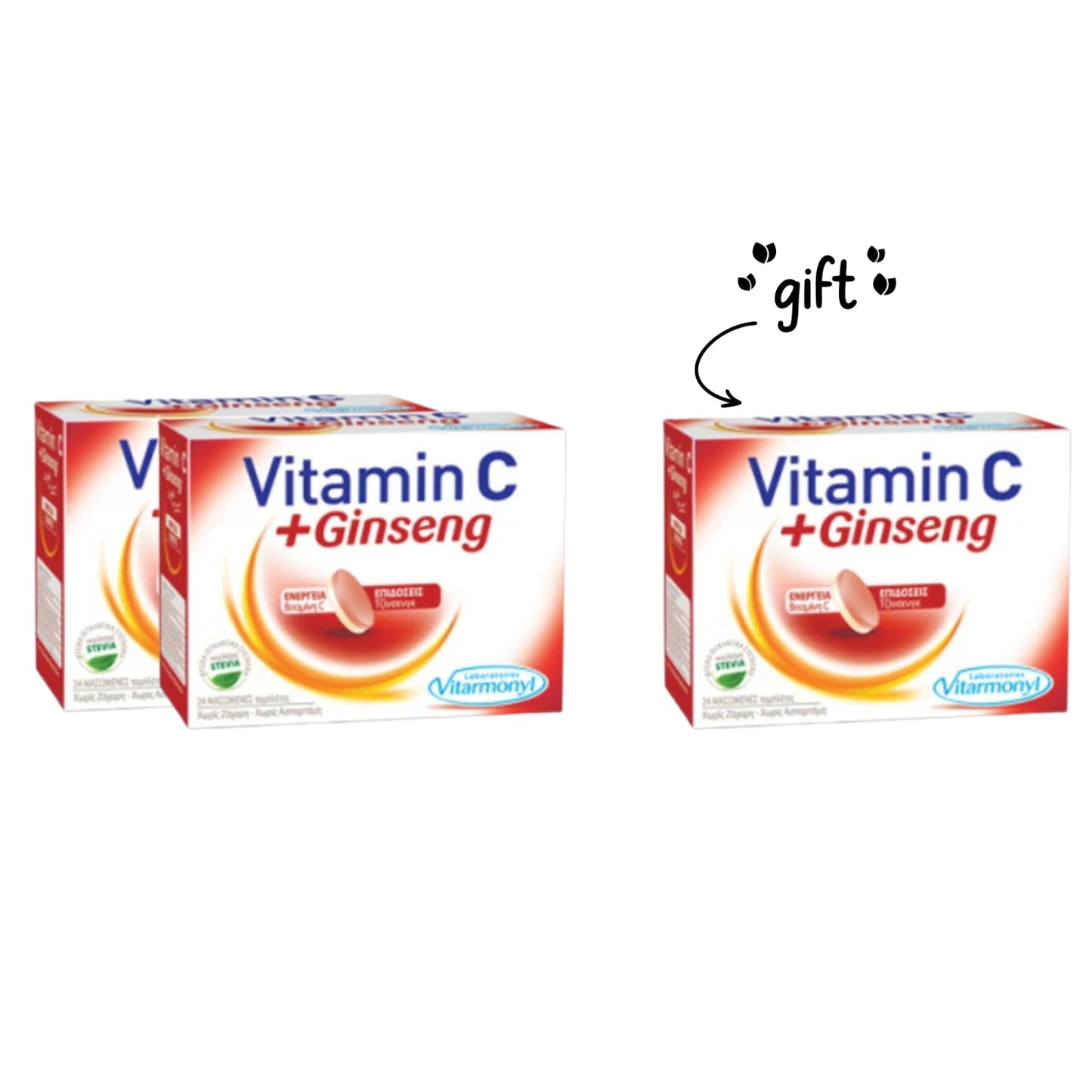 3 x Vitamin C Plus Ginseng 24 Chewable Tablets