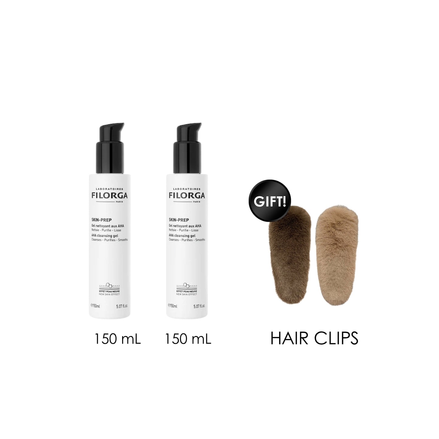 Skin-Prep Enzymatic Cleansing Foam (x2) + Free Gift Hair Clips
