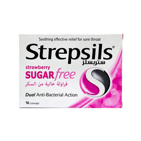 Strepsils Sugar Free Strawberry 16 Lozenges