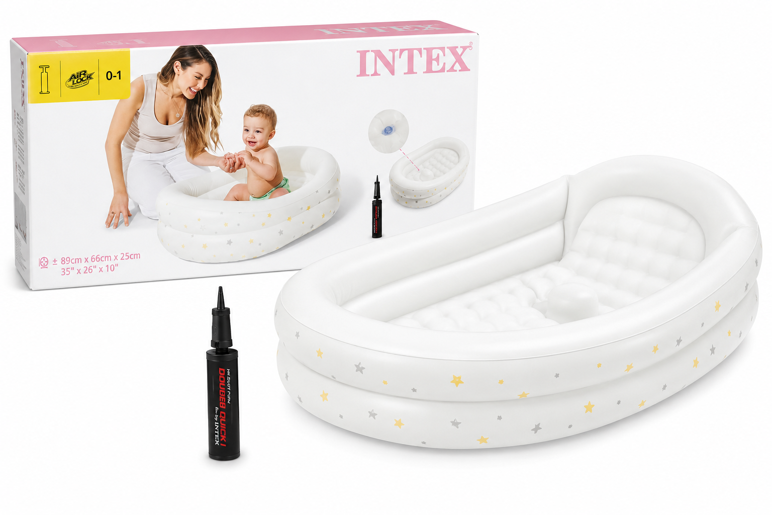 Intex Starry Inflatable Baby Bath Tub 0–1 Year – 89 × 66 × 25 CM