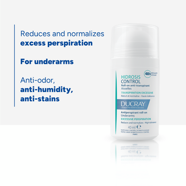 Ducray Hidrosis Control Antiperspirant Roll-On - Underarms | Buy 1 Get 1 FREE