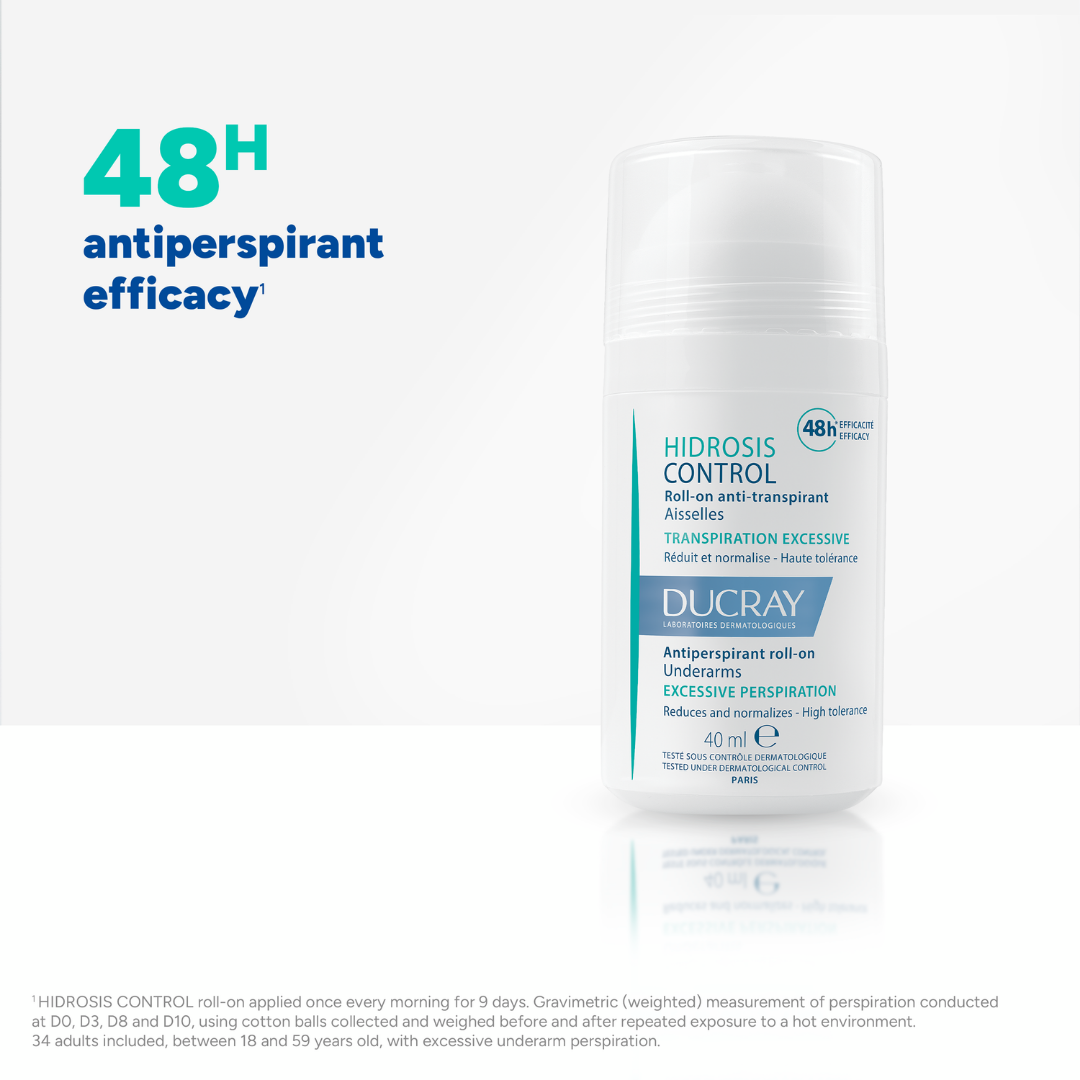 Ducray Hidrosis Control Antiperspirant Roll-On - Underarms | Buy 1 Get 1 FREE