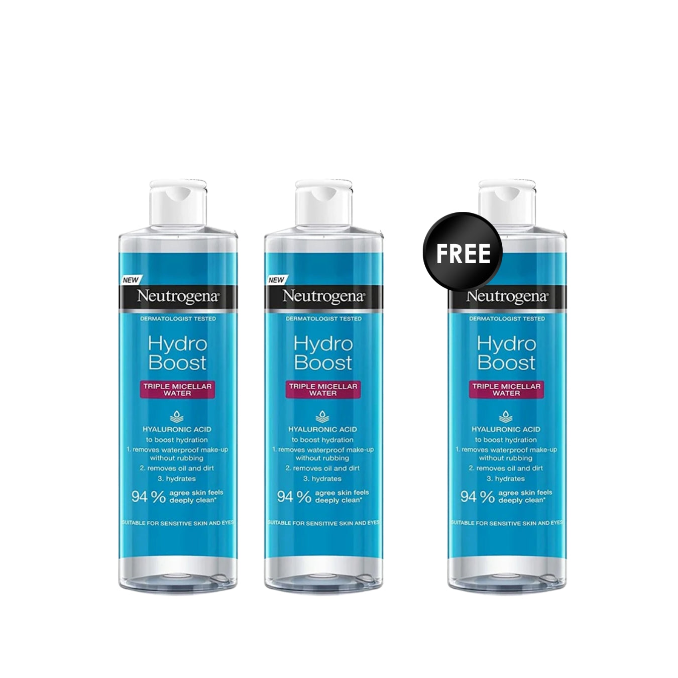 3 x Hydro Boost Triple Micellar Water 400mL