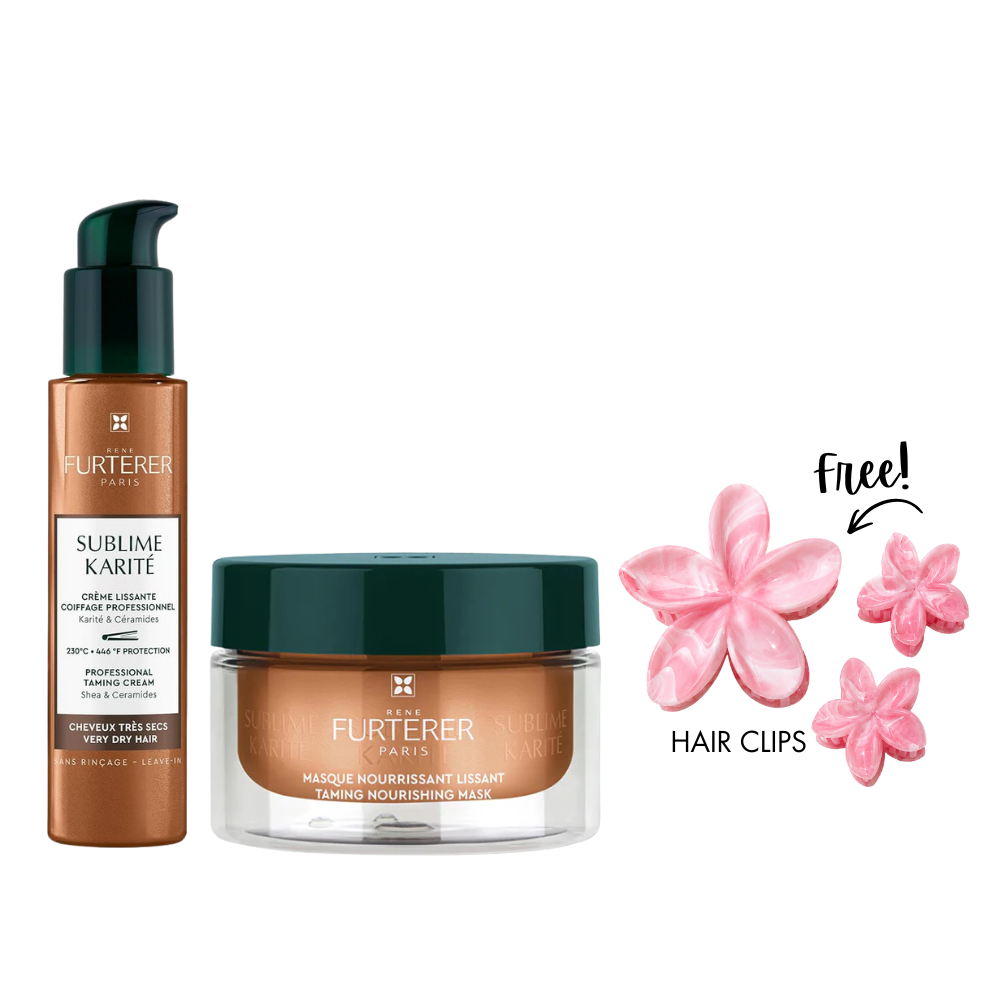 Sublime Karité Taming Nourishing Mask Very Dry Hair + Sublime Karité Professional Taming Cream 100 ML + Gift - Pink Bohemian Hair Clips