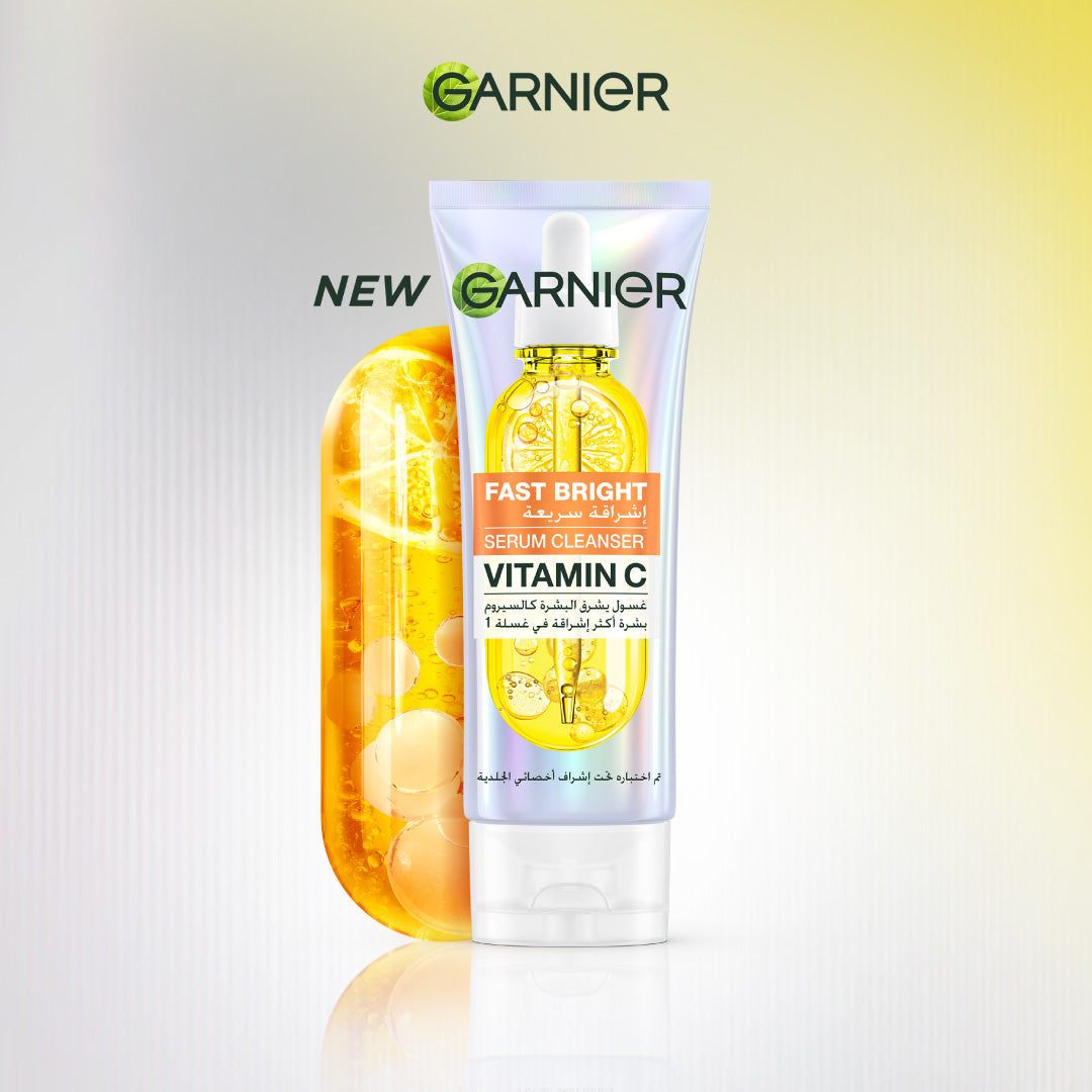 Garnier Fast Bright Serum Cleanser - Dual Action Foam Cleanser - 100 ml