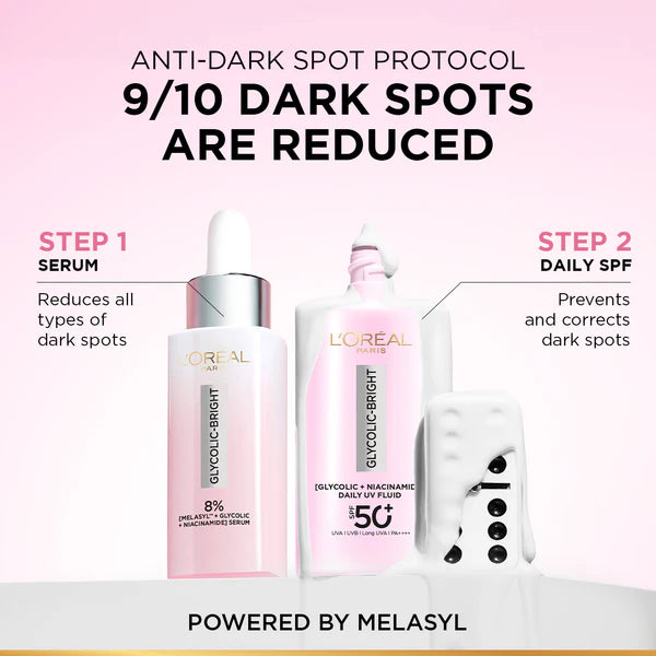Glycolic Bright Anti-Dark Spot Daily UV Fluid SPF 50+ with [Glycolic Acid + Niacinamide]