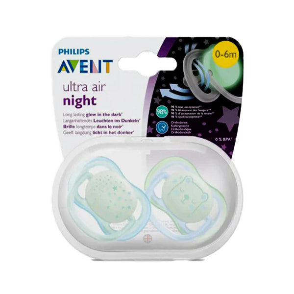 2 Ultra Air Night Soothers 0-6m - Boy
