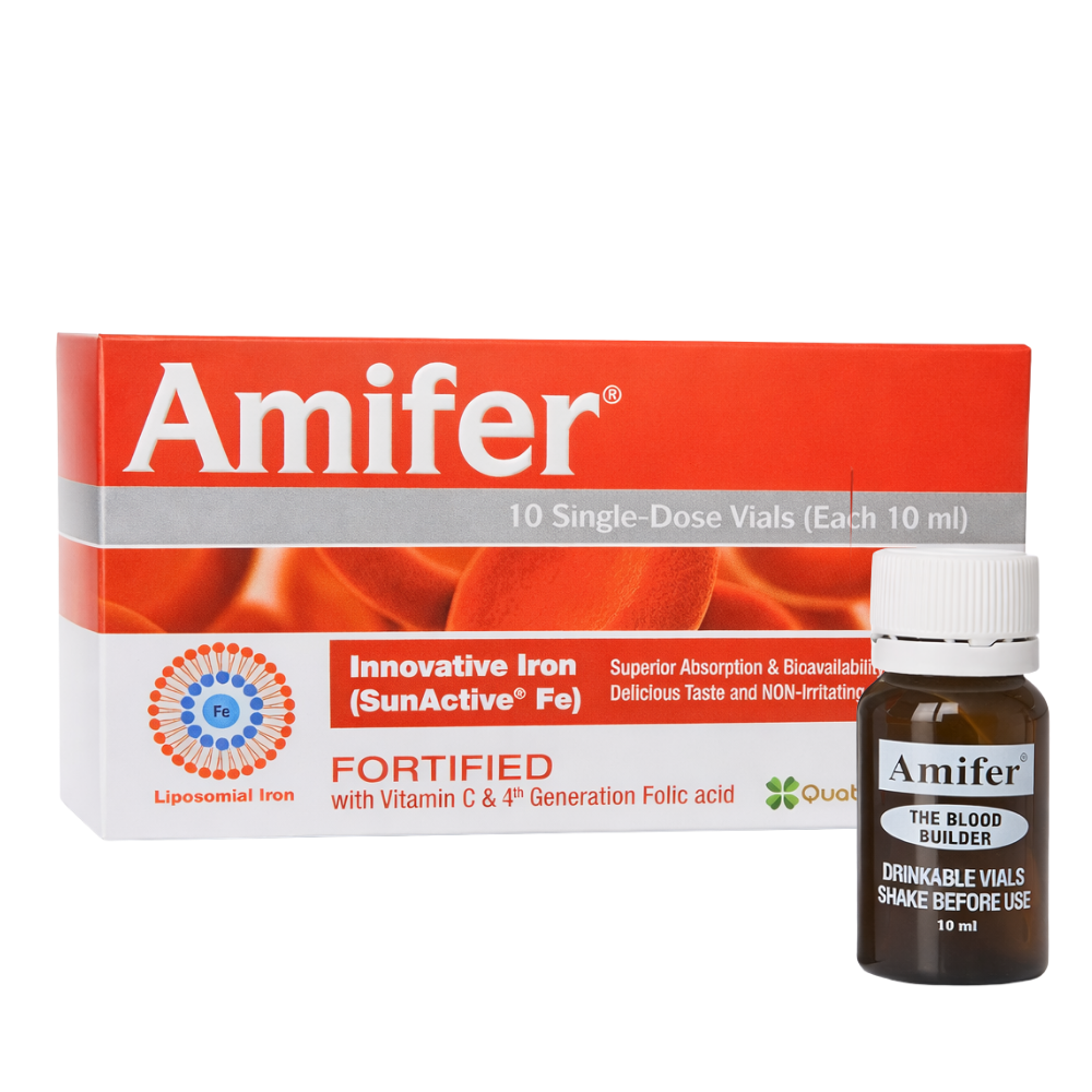 Amifer Liposomal Iron Vials with Folic Acid & Vitamin C 10 x 10 ML