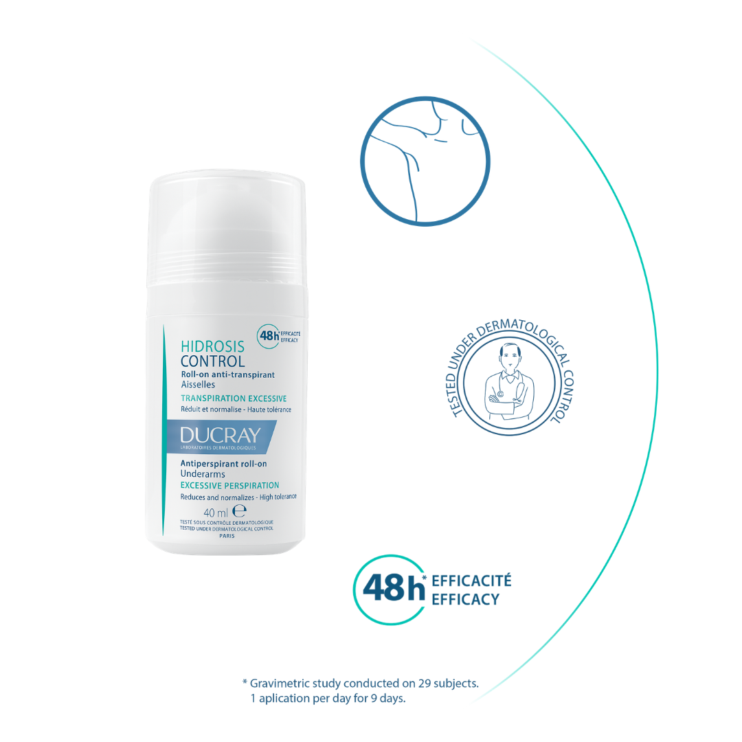Ducray Hidrosis Control Antiperspirant Roll-On - Underarms | Buy 1 Get 1 FREE