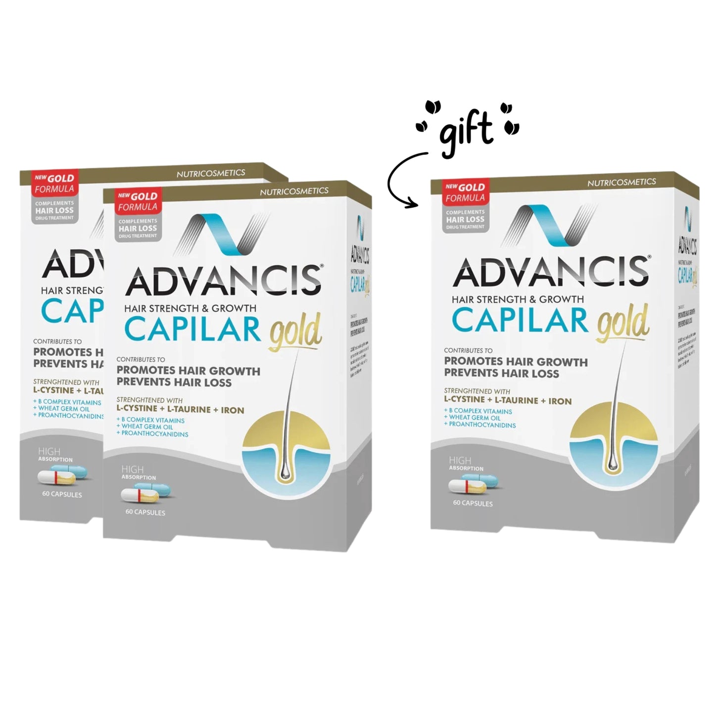 3 x Capilar Gold, 60 Caps