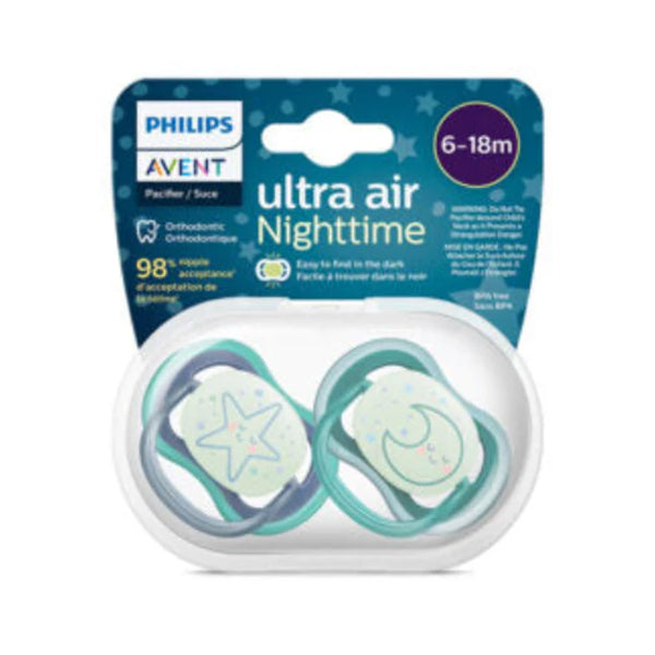 2 Ultra Air Night Soothers 0-6m - Boy