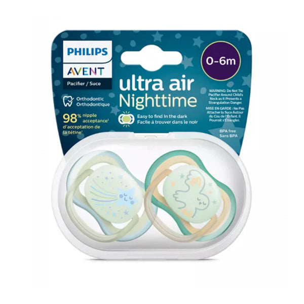 2 Ultra Air Night Soothers 0-6m - Boy