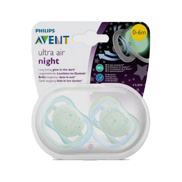 2 Ultra Air Night Soothers 0-6m - Girl